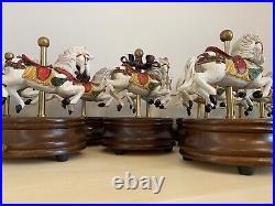 HUGE LOT OF 15! Vintage 1982 ENESCO Carousel Waltz White Horse Music Boxes