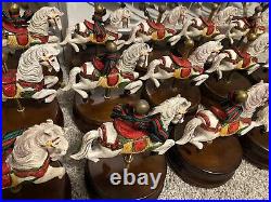 HUGE LOT OF 15! Vintage 1982 ENESCO Carousel Waltz White Horse Music Boxes