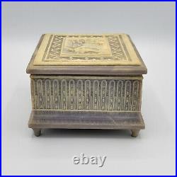 Handcrafted Genuine Incolay Stone Musical Jewelry Trinket Box USA