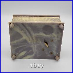 Handcrafted Genuine Incolay Stone Musical Jewelry Trinket Box USA