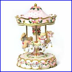 Hearts and Roses 3 Horse Carousel San Francisco Music Box Classic Carousels