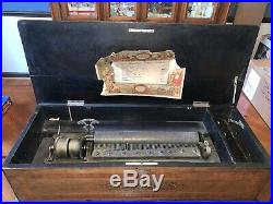 Huge 30 Paillard Swiss Cylinder Music Box c. 1890 Needs Repair