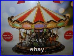 Huge MR CHRISTMAS Animated Marquee Deluxe Carousel LED Light Show 40 Songs NEW