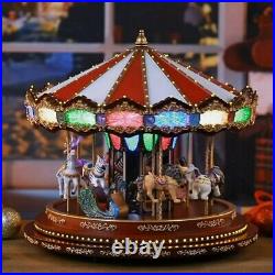 Huge MR CHRISTMAS Animated Marquee Deluxe Carousel LED Light Show 40 Songs NEW