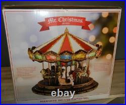 Huge MR CHRISTMAS Animated Marquee Deluxe Carousel LED Light Show 40 Songs NEW