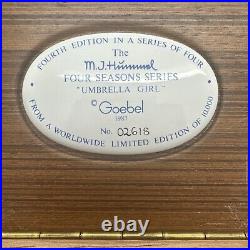 Hummel Umbrella Girl Music Box Ltd. # 2618/10,000 Box The Four Seasons Goebel