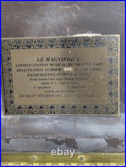 Incolay Stone Le Magnifique Musical Case Reuge Swiss Movement Beethoven