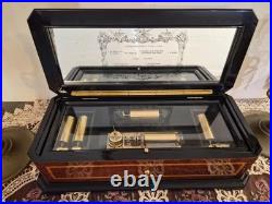 Interchangeable Cylinder Music Box REUGE St Croix Switzerland 5 Cylinders