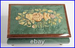 Italian Hand Crafted Inlaid Wood Reuge Musical Box Edelweiss R. Rodger's Vintage