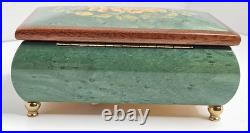 Italian Hand Crafted Inlaid Wood Reuge Musical Box Edelweiss R. Rodger's Vintage