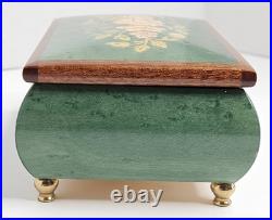 Italian Hand Crafted Inlaid Wood Reuge Musical Box Edelweiss R. Rodger's Vintage