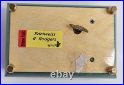 Italian Hand Crafted Inlaid Wood Reuge Musical Box Edelweiss R. Rodger's Vintage