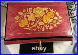 Italian Red Wine Floral Musical Box Torna A Surriento