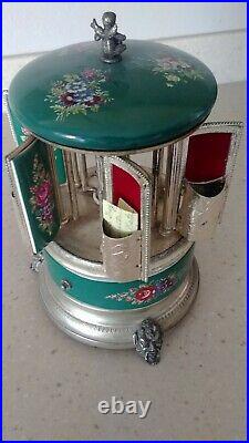 Italian Reuge Music Box Carousel Cigarette / Lipstick