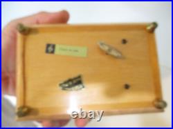 Italian inlaid footed wooden jewelry box / music box 1940's Romance