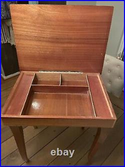 Italian inlaid marquetry small side table / music box (sewing, jewelry)