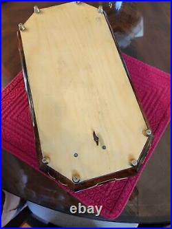 Italian inlaid wood jewelry box/music box. Lacquered. Lg 15 x 9 d x 4 tall