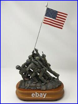 Iwo Jima Memorial Statue Music Box American Heroes USMC Vanmark Marine's Hymn
