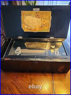 Jacots 10 Airs Antique Music Box Made in Switzerland