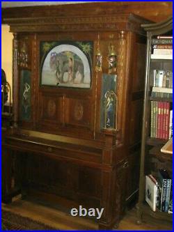 Jean Fanis 1890s Oak Coin Op Barrel Piano Complete for Restoration RARE Unlisted