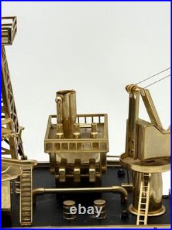 John H Martian Gold Plated Bethlehem Series Offshore Oil Rig Platform Music Box