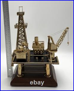 John H Martian Gold Plated Bethlehem Series Offshore Oil Rig Platform Music Box