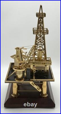 John H Martian Gold Plated Bethlehem Series Offshore Oil Rig Platform Music Box