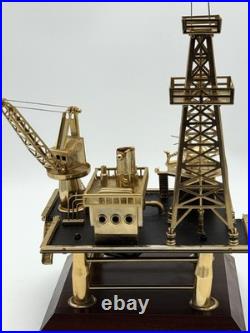 John H Martian Gold Plated Bethlehem Series Offshore Oil Rig Platform Music Box