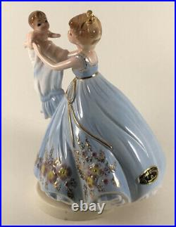 Josef Originals Mother and Baby Child Rotating Music Box Porcelain Figurine