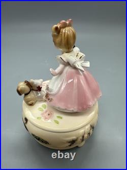 Josef Originals Music Box HTF Rare Girl With Dog And Cat