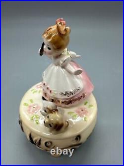 Josef Originals Music Box HTF Rare Girl With Dog And Cat