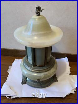 Junk Reuge Musical Rotating Cigarette Holder Lamp Italy Onyx Brass Patina Works Junk Reuge Musical Rotating Cigarette Holder Lamp Italy Onyx Brass Patina Works