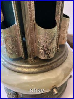 Junk Reuge Musical Rotating Cigarette Holder Lamp Italy Onyx Brass Patina Works Junk Reuge Musical Rotating Cigarette Holder Lamp Italy Onyx Brass Patina Works