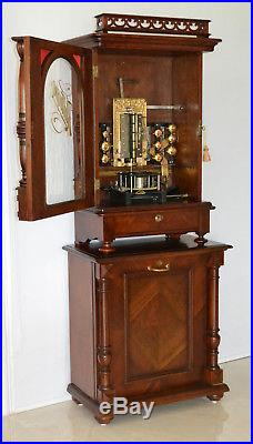 Kalliope Coin-op Upright Disk Music Box With Musical Bells We Ship Worldwide