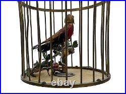 Karl Griesbaum Automaton Singing Bird Cage Music Box Square Enamel Base Video