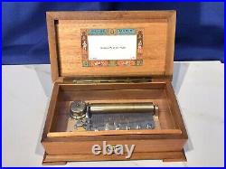 Key Wind SWISS REUGE cylinder music box, Airs Song, Walnut & Glass Case