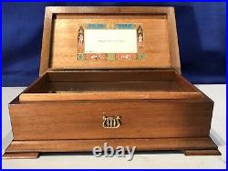 Key Wind SWISS REUGE cylinder music box, Airs Song, Walnut & Glass Case