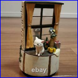 Kiki's Delivery Service Jiji & Lily Cats Music Box Studio Ghibli Japan Rare USED