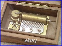 Lador Vintage 3 Tune Cylinder Music Box Swiss Estate Item For Display