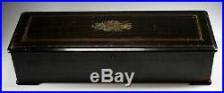 Large 19th C. Zither Music Box 8 Songs