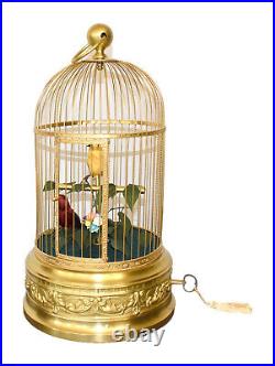 Large 22 Tall Antique Singing 2 Bird Cage French Bontems Music Box Automaton