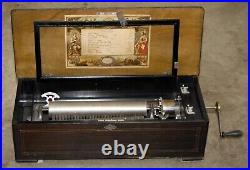 Large 26 Antique Columbia 12 Airs Swiss 14 Cylinder Music Box Listen To Video