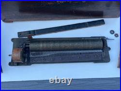Large Antique Swiss Cylinder Music Box Player Wood Case Parts Box 12 Song 25