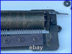 Large Antique Swiss Cylinder Music Box Player Wood Case Parts Box 12 Song 25