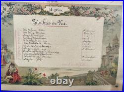 Large Antique Swiss Cylinder Music Box Player Wood Case Parts Box 12 Song 25