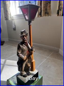 Large Carved German Whistler Black Forest Lamp Post Drunk Karl Griesbaum