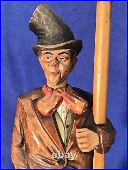 Large Carved German Whistler Black Forest Lamp Post Drunk Karl Griesbaum Works