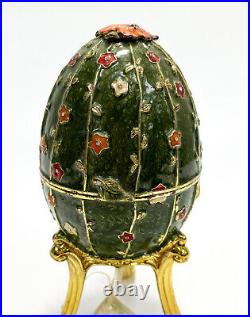 Large Enamel Music Box Egg by Collette et Cie. Manner of Faberge