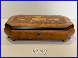 Large Sorento Italy Handcrafted Musical Wood Inlay Music Jewelry Trinket Box Large Sorento Italy Handcrafted Musical Wood Inlay Music Jewelry Trinket Box