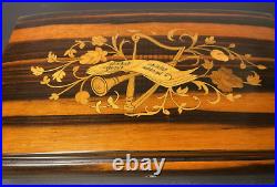Large Sorento Italy Musical Wood Inlay Sound of Music Jewelry Trinket Box VIDEO